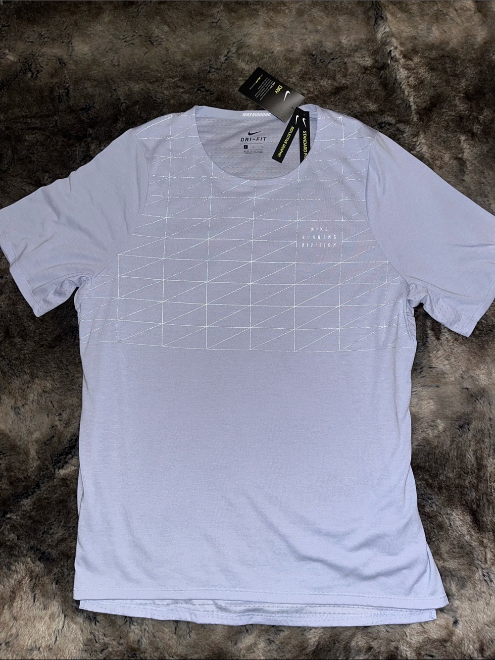 Nike Running Shirt Men's L Rise 365 Run Division Ghost CU7876 gray reflect  $55